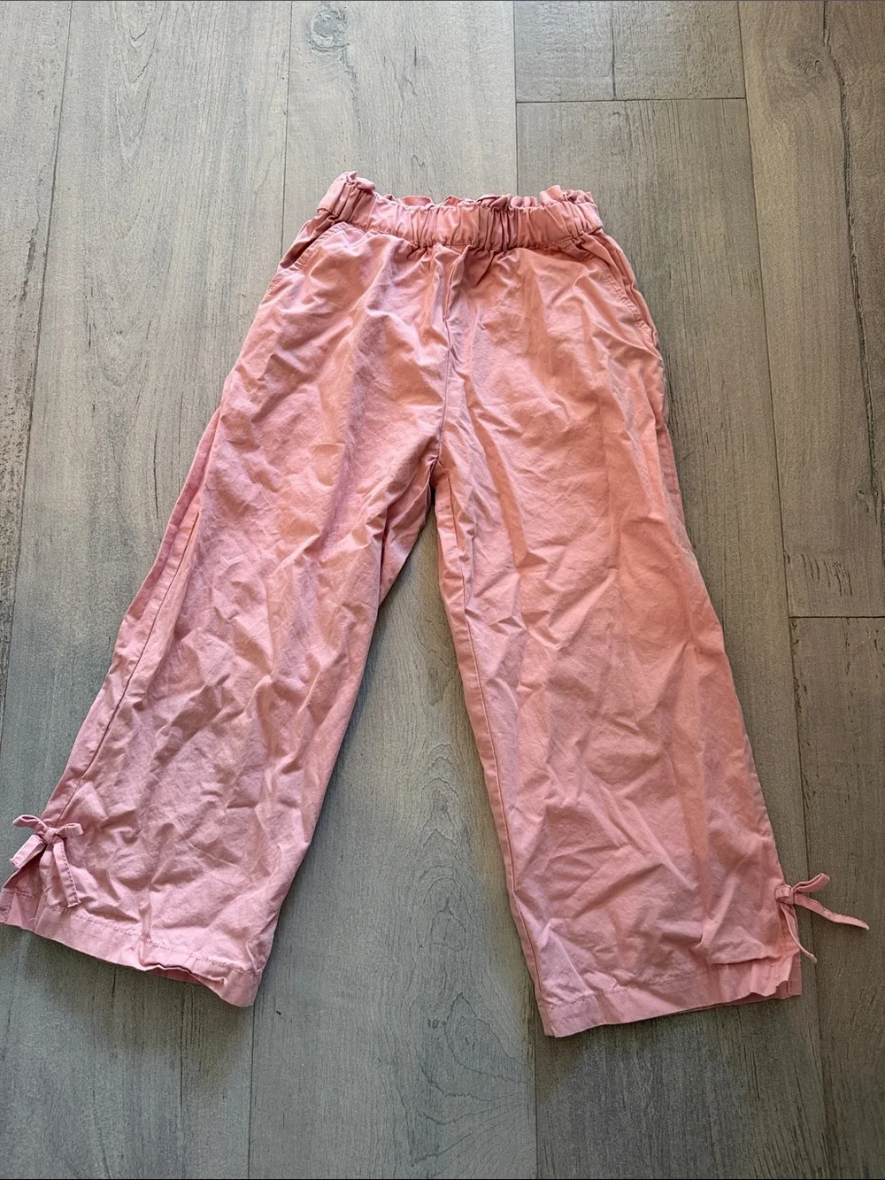 Zara Girls Pink Sleep Pants with Hem Ties